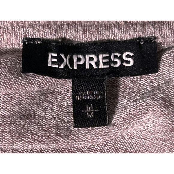 Express V-Neck Oversized Pink Top Women's Medium - Picture 5 of 6